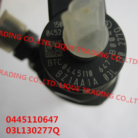 Injecteur commun 0445110647, 0 445 110 647, 0445 110 647 de rail de BOSCH pour VOLKSWAGEN 03L130277J, 03L130277Q fournisseur